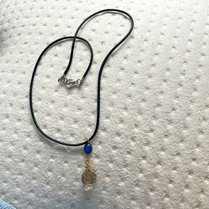 Sodalite, and wired wrapped clear quartz